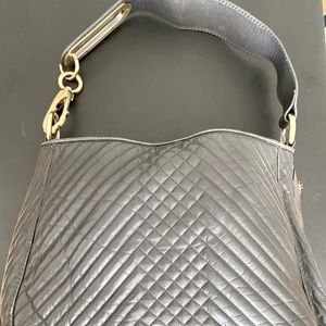 Cynthia Rowley, genuine soft padded grey leather purse with polished brass